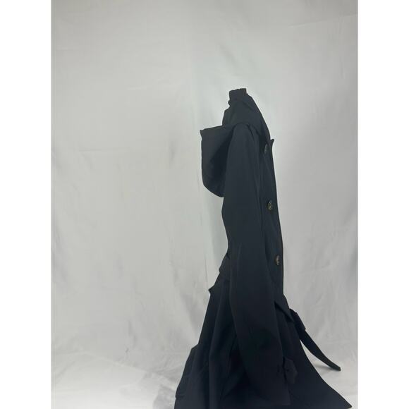 London Fog Women's Belted Trench Coat with Hood | Small | Black | NWT - Picture 3 of 4